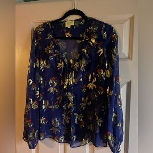 Sezane blouse with gold detail